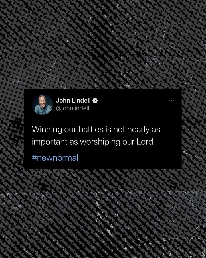 If we're going to enter a new normal then worship & obedience has to become more important than winning.

#newnormal